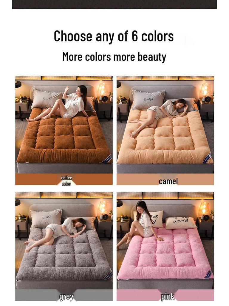 Enhanced Lambswool Mattress Topper for Double Bed - Thick Tatami Protector (1.5m x 1.8m)