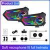 1/2pcs Bluetooth 6.0 Motorcycle Intercom Helmet Headset Waterproof with LED Lighting Effect Supports Third-Party Connection