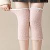 Vinter Korallfleece Knäskydd Dam Mjuk Varm Förtjockad Plysch Benartrit Knäskydd Enfärgad Päls Knävärmare Dam Knäskydd
