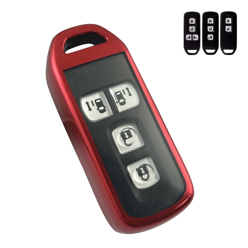 

LETINGFAR Key Case for Honda, Smart Key Case, Key Cover, TPU Material, 2/3/4 Buttons, червоний