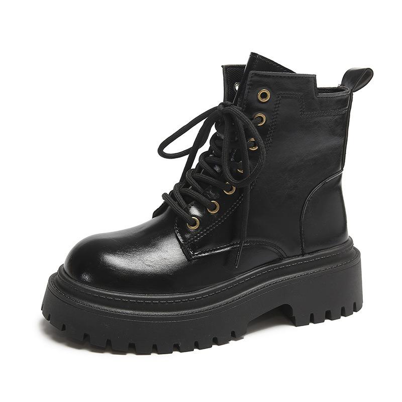 

Plus size martin boots women s autumn and winter new platform short lace-up motorcycle trendy cool cargo boots women 36 чорний