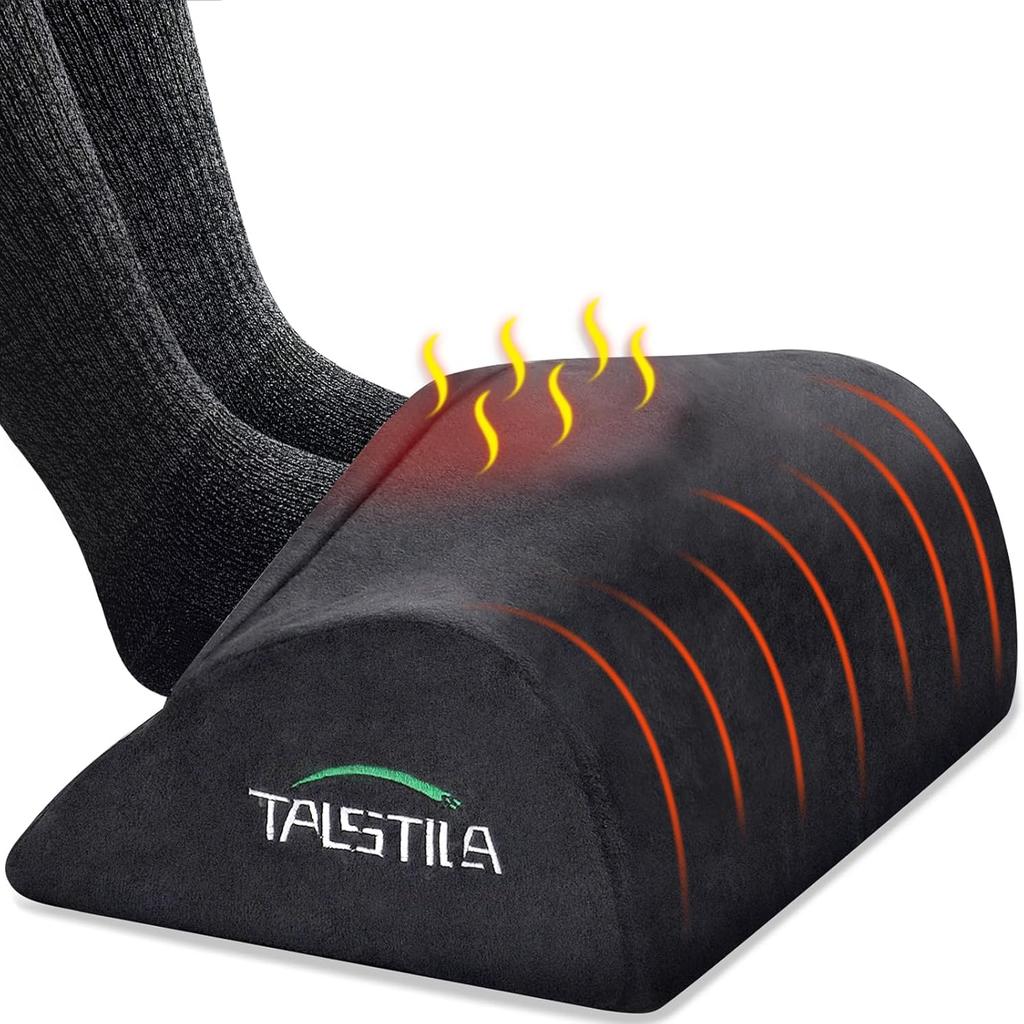 TALSTILA Foot Rest for Under Desk at Work, Footrest with Warm Plush Feet Pocket, Ergonomic Foam Foot Stool, Under Desk Footrests, for Office Desks &