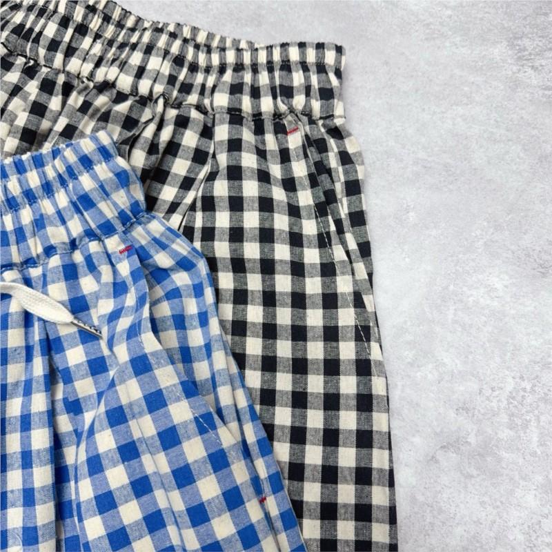 Johnature Japanese Elasticated Waist Plaid Pants Sweet Loose Summer Thin Casual Women Pants
