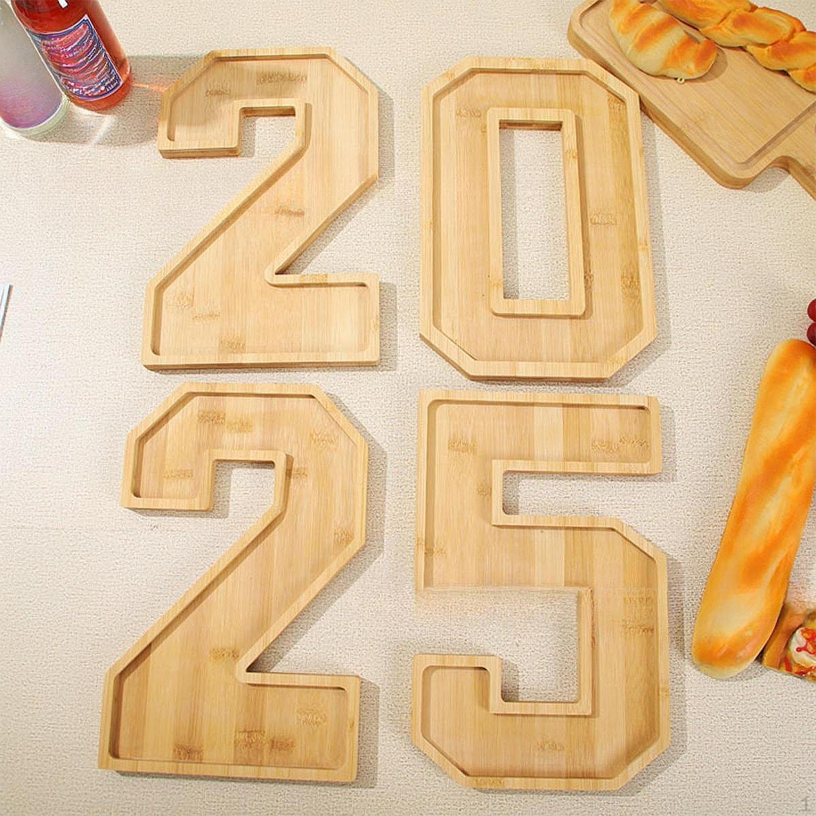 

Поднос для сервировки с цифрами из дерева, заполняемый, декоративная тарелка для печенья 4