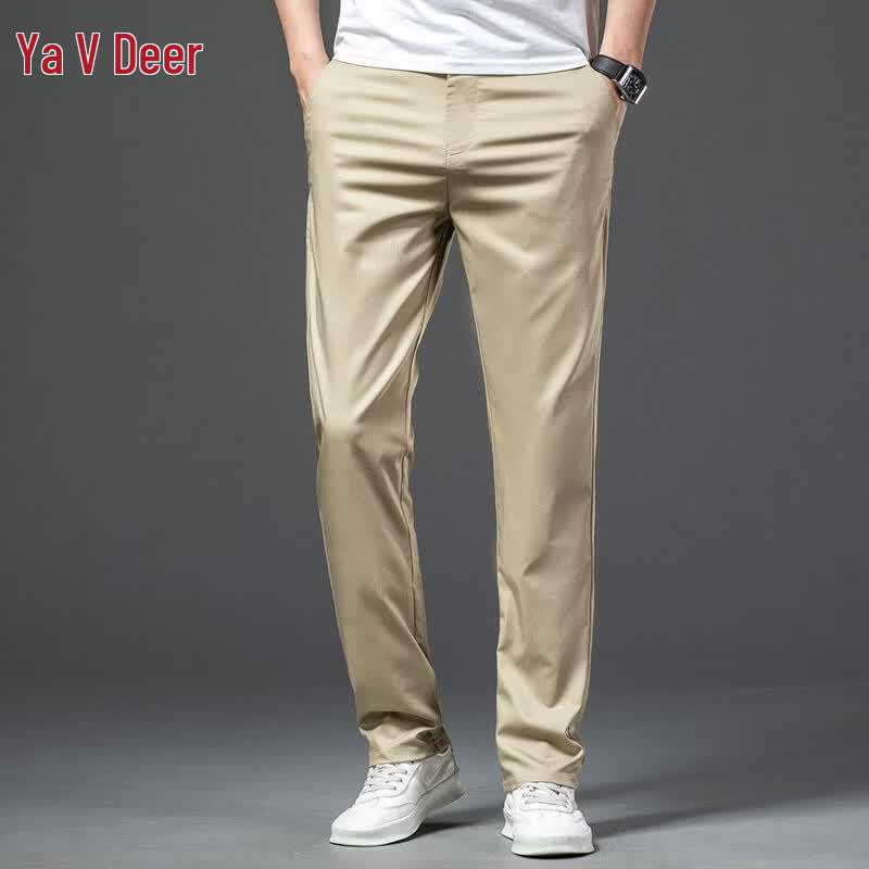 Yalu Men s Premium Ice Silk Straight-Leg Casual Pants 31