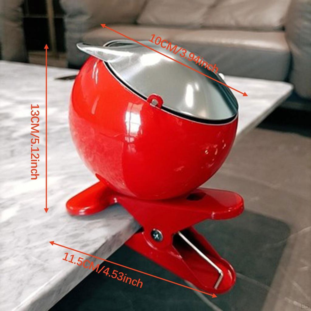 Clip On Table Edge Ashtray Easy To Clean Decor Container for Home Cafe Hotel Black