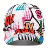 2 Graffiti Hip Hop Street Fashion Hats Men's and Women's Sports Duck Tongue Hats and Simple Poker Pendant Necklace Men's and Women's Set