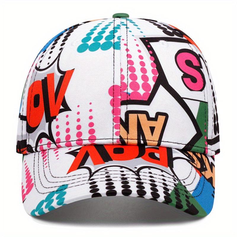 2 Graffiti Hip Hop Street Fashion Hats Men's and Women's Sports Duck Tongue Hats and Simple Poker Pendant Necklace Men's and Women's Set