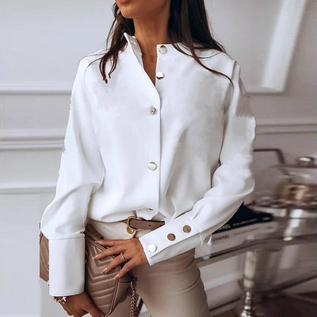 New Spring Summer Women Fashion Long Sleeve Button Shirt INS Style For Cross-border Trade