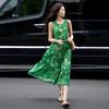 Demana French Style Floral Print A-Line Midi Dress