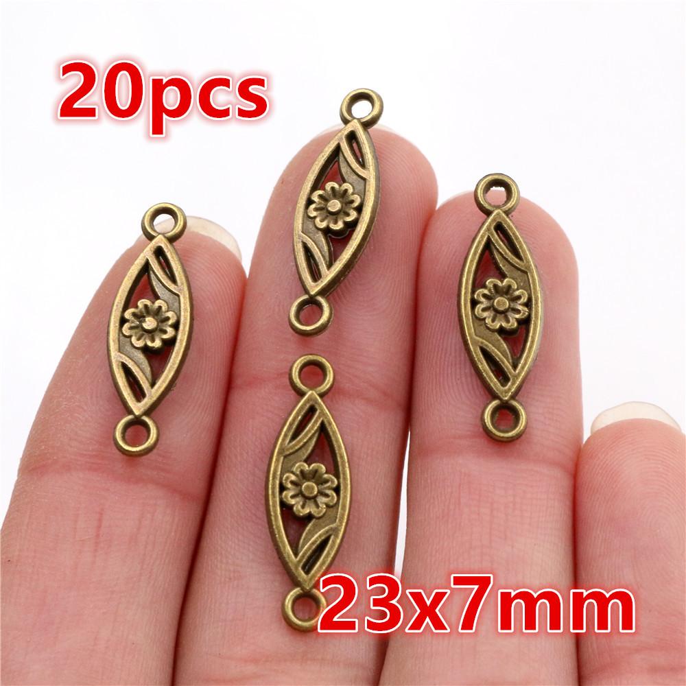 10-30pcs Alloy Metal Flower Charm Pendant Connector DIY Jewelry Making Accessories for Necklace Bracelet Connectors