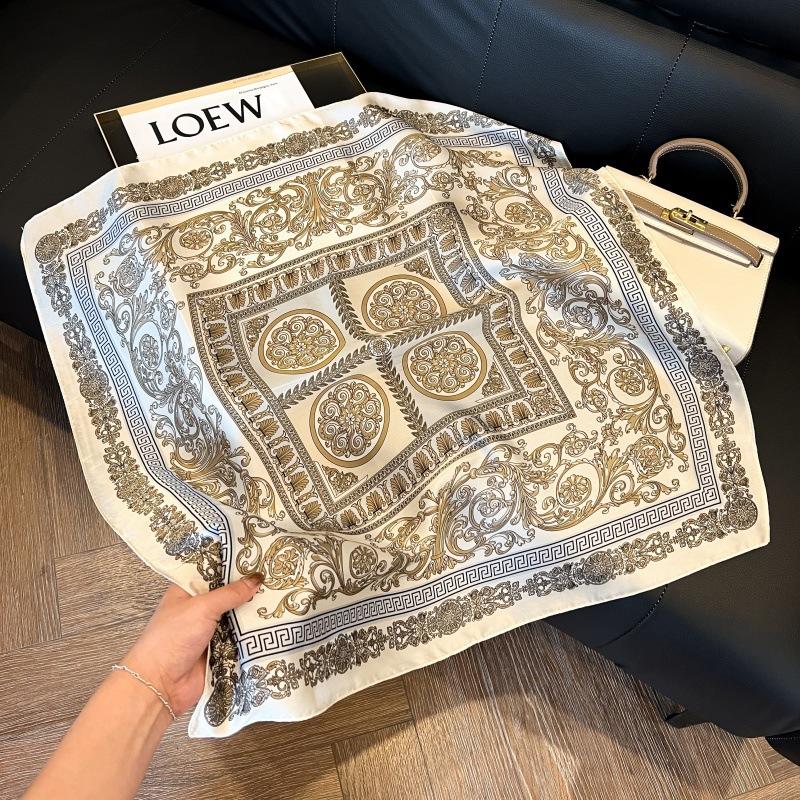 Silk scarf 71 * 71 imitation silk square scarf Korean atmosphere neck silk scarf flower pattern flower polka dot scarf