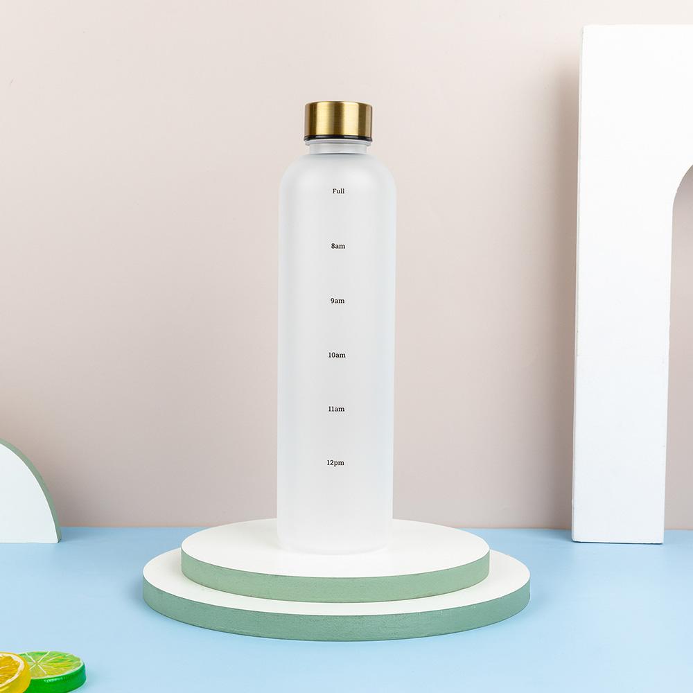 1L Motivational Water Bottle 32oz Reusable Plastic Drinking Bottle with Time Marker Leakproof Fashion Style Bottle for Travel