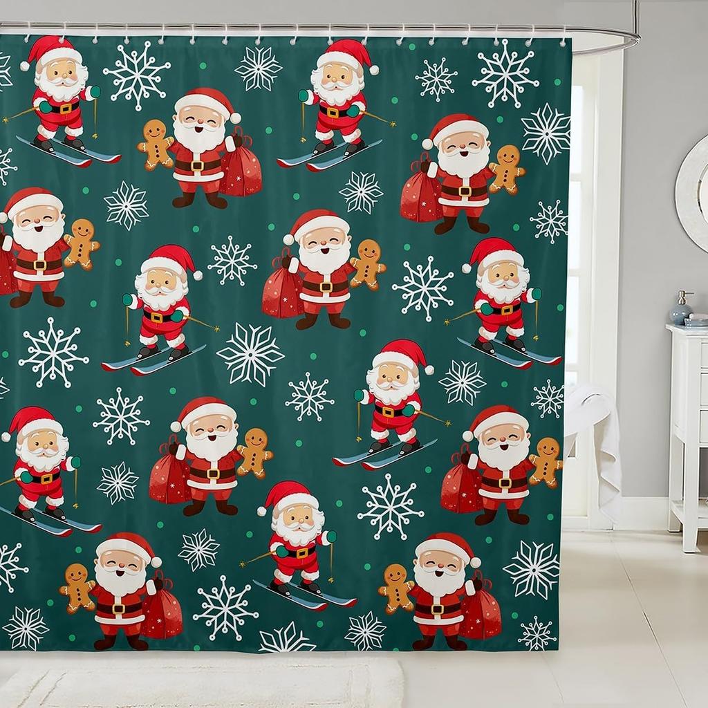 Pink Christmas Shower Curtain,Christmas Nutcracker Bathroom Shower Curtain Sets,Dreamy Castle Princess Fabric Shower Curtain