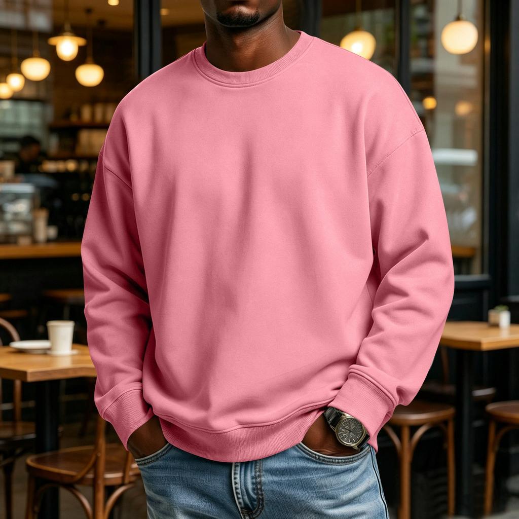 Men's Casual Long Sleeve Lined Sweatshirt for Outdoor Sports and Everyday Wear