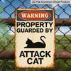 2D Flach, 1 Stück Vorsicht vor der schwarzen Katze Aluminium Kunstschild, Perfekt für Eine Lustige Wanddekoration für Außenbereiche, Wohnzimmer, Schlafzimmer, Badezimmer, Zuhause