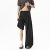 Linen scimitar pants summer new loose wide-leg pants refreshing breathable straight pants minimalist wind mopping pants