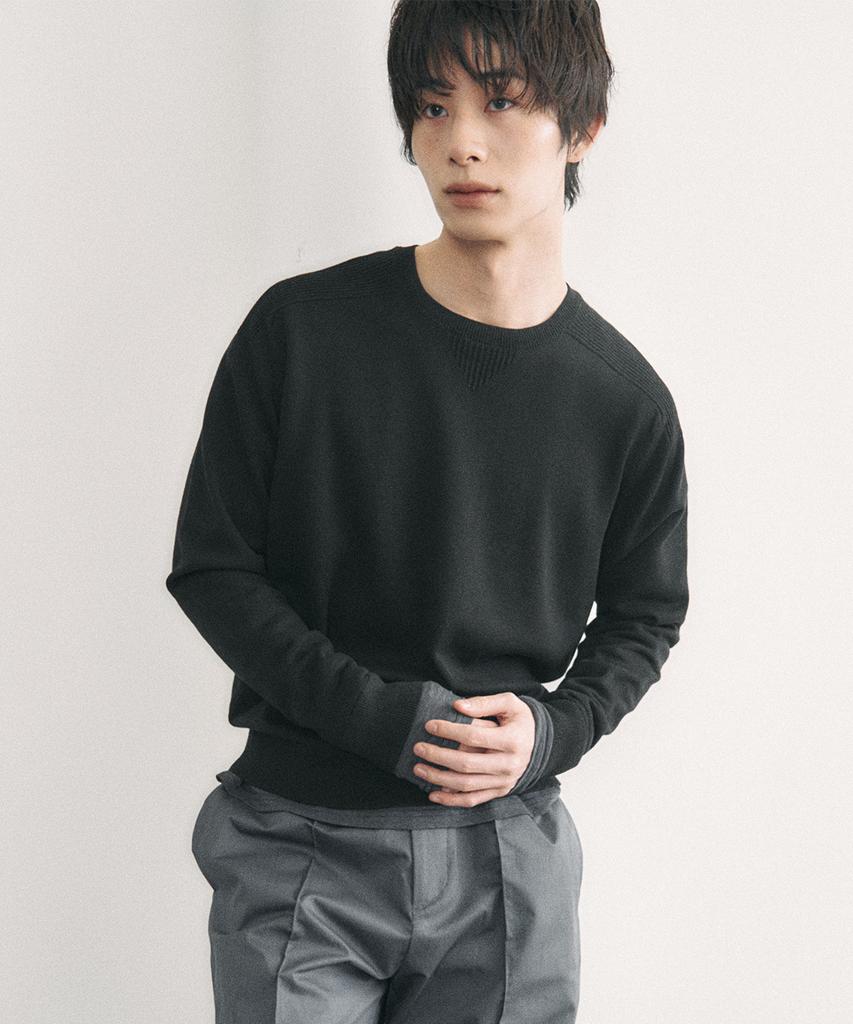 Leondi Arch Crew Neck Round Knit - Black