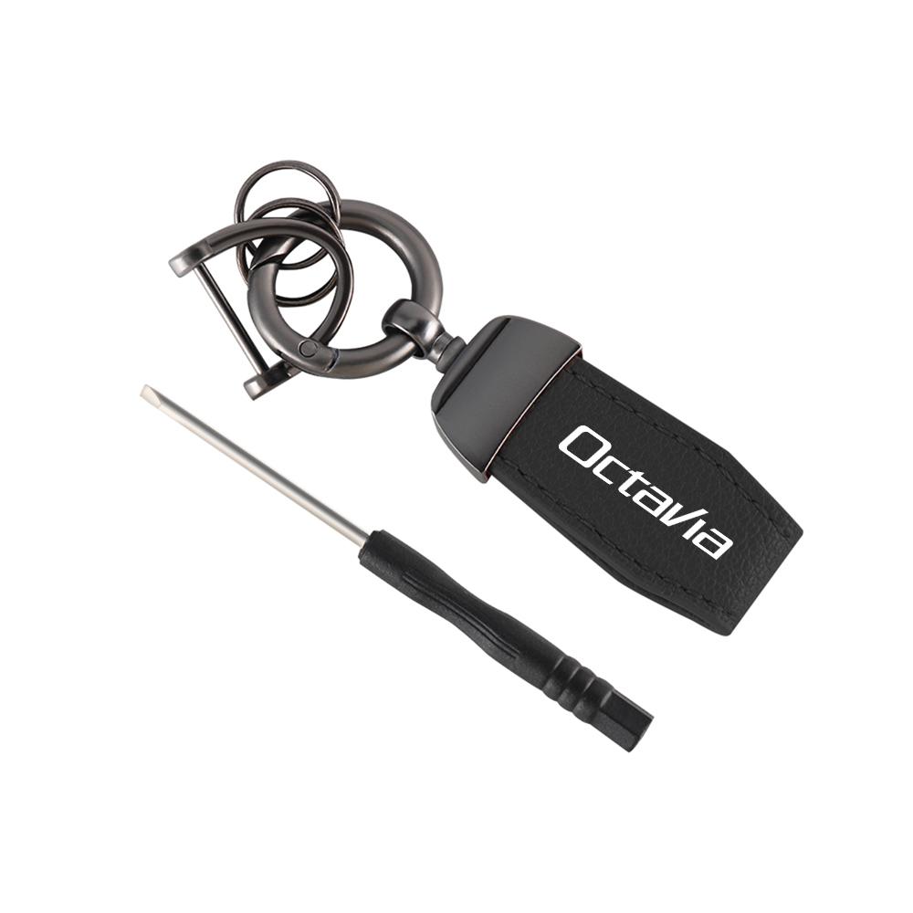 Car Keychain Waist Belt Buckle Sheepskin Keyring Pendant for Skoda S Logo Octavia Fabia 2 Superb 2 Kamiq Kodiaq VRS VII xknp33