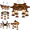 Vintage Industrial Wood Chandelier for Restaurants & Cafes