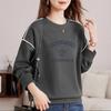 Fashion Women's Autumn and Winter New Style Loose Long-sleeved High Street Bottoming Pure Cotton Round Neck Sweatshirt Pullover