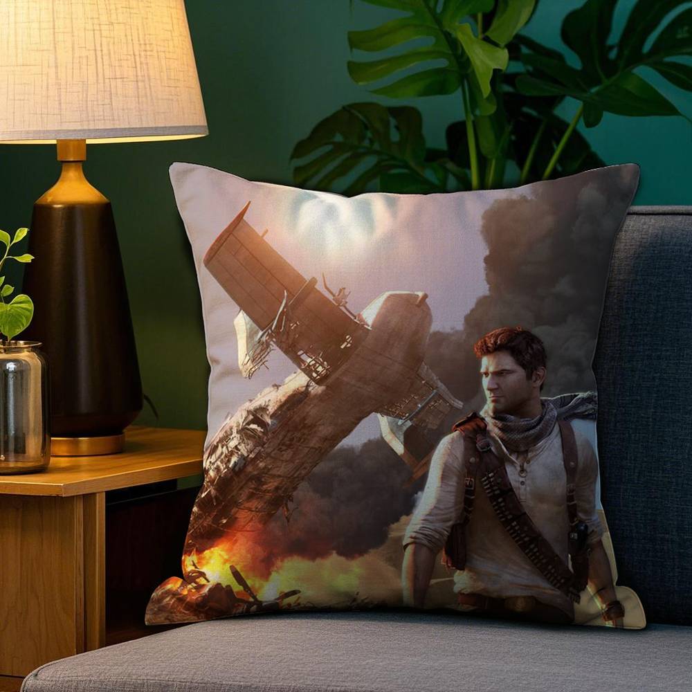 U-Uncharted V-Video Pillow Case Sofa Living Room Bedroom Double-sided Printing Square Cushion Nap Time Cushion Cover