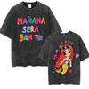 Cute Karol G Manana Sera Bonito Vintage Washed T Shirt Men Women Kawaii Fashion Clothing T-Shirt Aesthetic Short Sleeve T Shirts