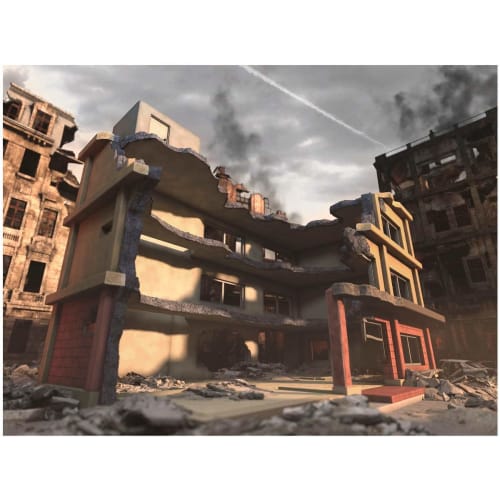 TOMYTEC 1/144 DioColle Combat Series DCM03 Destroyed Building B Pre-painted Plastic Model 311867