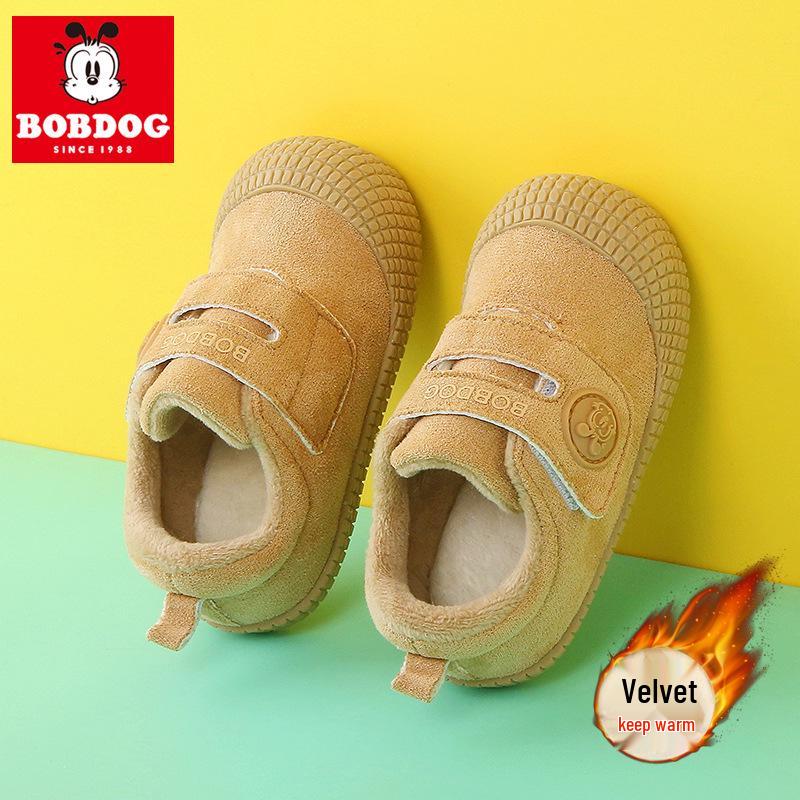 Babu Dou Winter Velvet Infant & Toddler Non-Slip Cotton Shoes for Boys and Girls