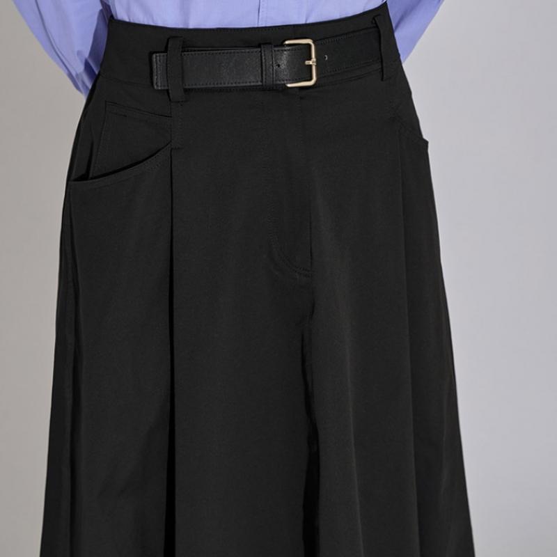 Ea S miSS Fustă Cloche cu Bandă la Spate cu Centură SwwSko32030 Bk