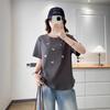 Plus Size Women's Cartoon Cotton T-Shirt, Round Neck, Short Sleeve, Slimming Fit