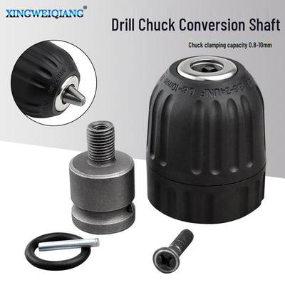 5-Piece 3-Jaw Drill Chuck Conversion Set: Clamping 0.8-10mm for Lithium Electric Wrench To Drill Chuck Adapter
