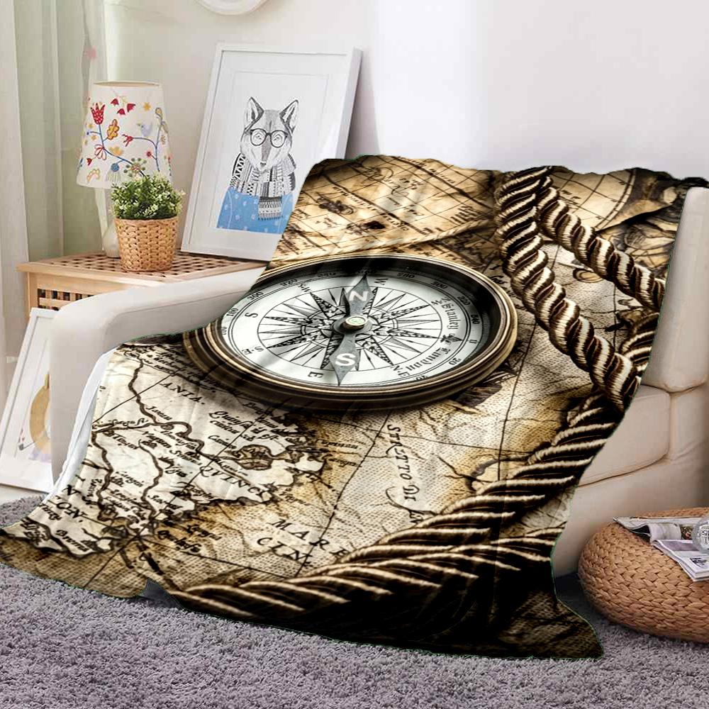 Adventure Map Flannel Blanket Throw Blanket Soft Warm Sofa Bed Camping Home Decor Unique Christmas Gift C9261042
