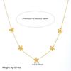 DIEYURO 316L Stainless Steel Golden Trend Simple Flower Inlay Zircon Necklace Earrings Bracelet Set For Women Jewelry Glamorous