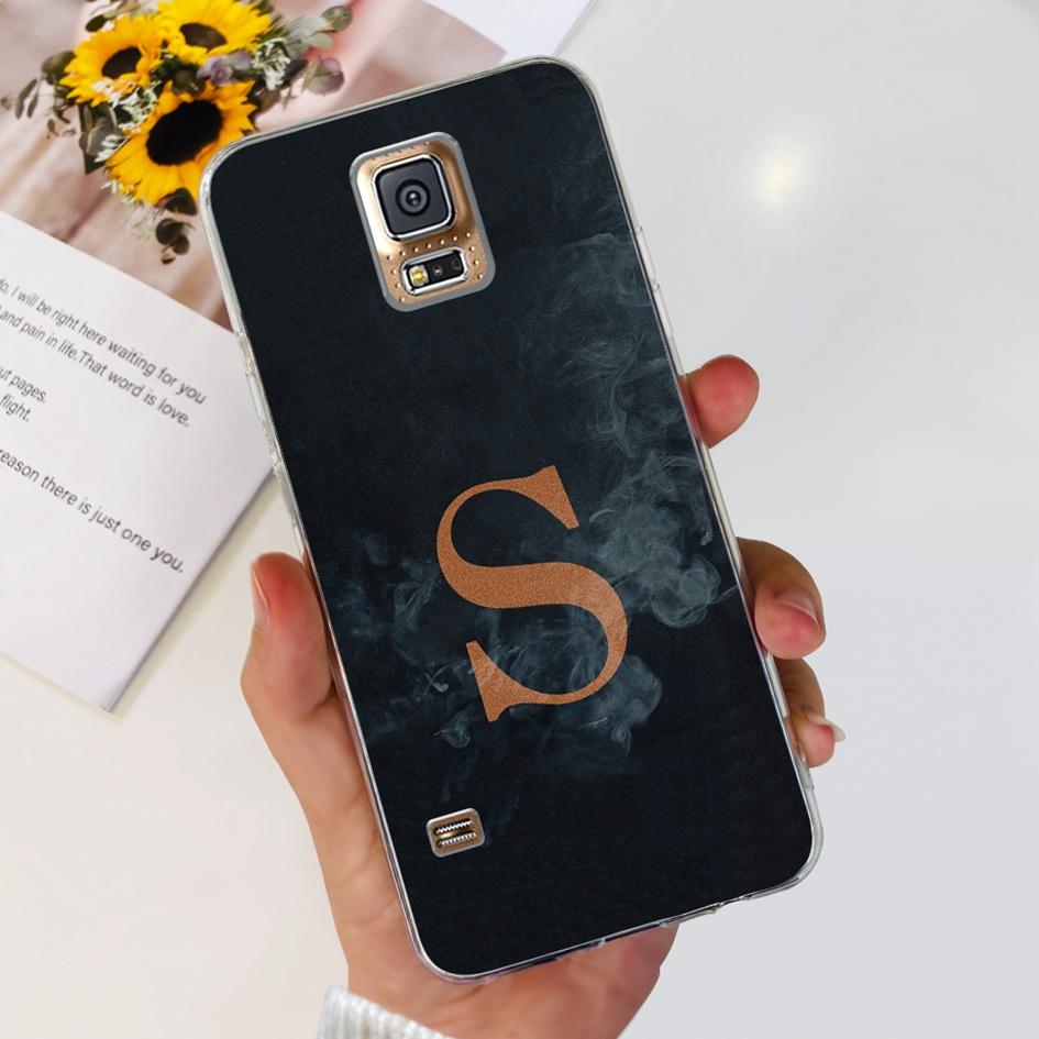 For Samsung Galaxy S5 Case SM-G900F S 5 Cover Fashion A Z Letters Clear Silicone Soft Funda For Samsung S5 Neo i9600 Bumper 5.1"