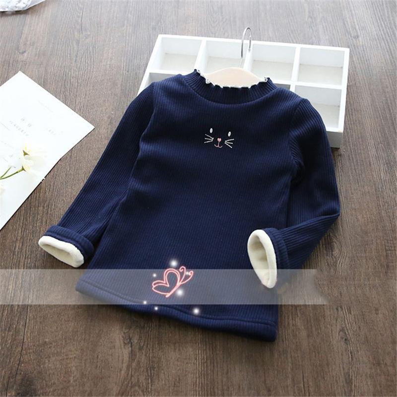 Fashion Girls Sweaters Winter Children Cartoon Kids Warm Velvet Thick Kids Sweater Girls Outwear