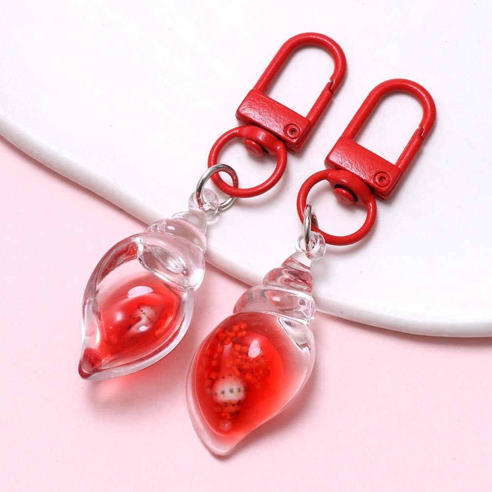 Kawaii Seashell Keychain Resin Conch Bag Charm Luminous Conch Keychain Girls Jewelry Accessory красный