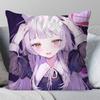 Murasaki Shion Anime Hhololive Pillow Case Fashion Square Pillowcase Bedroom Sofa Room Ins Decoration Leisure