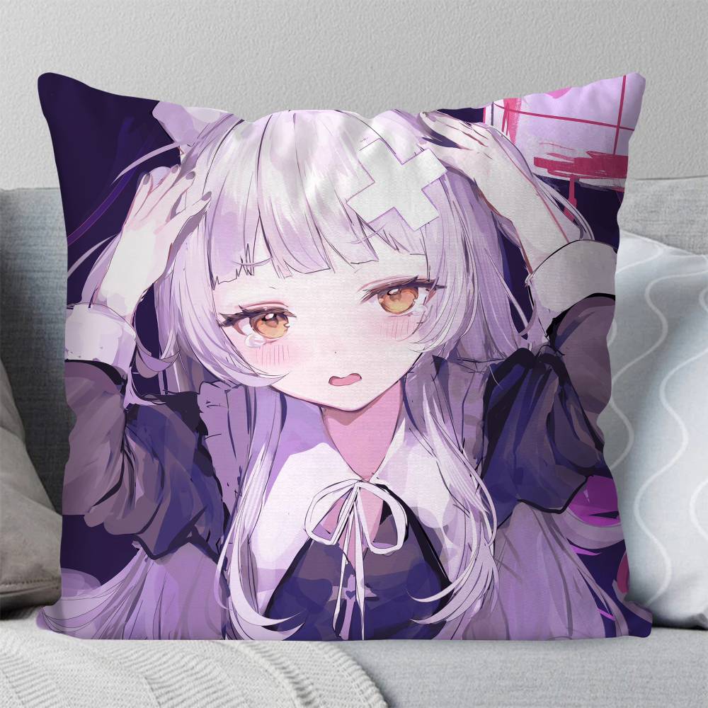 Murasaki Shion Anime Hhololive Pillow Case Fashion Square Pillowcase Bedroom Sofa Room Ins Decoration Leisure