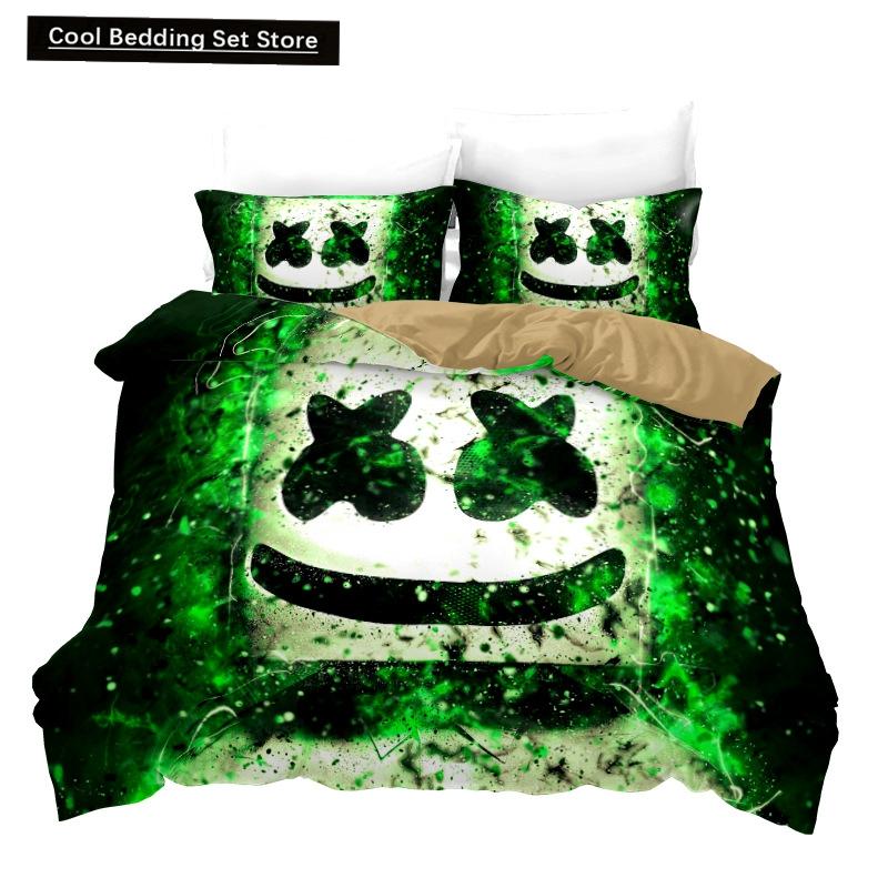 Neues 3-teiliges einseitig bedrucktes Serien-DJ-Digitaldruck-Bettbezug-Bettwäscheset Bequemes atmungsaktives Laken Bettdecke Bettset