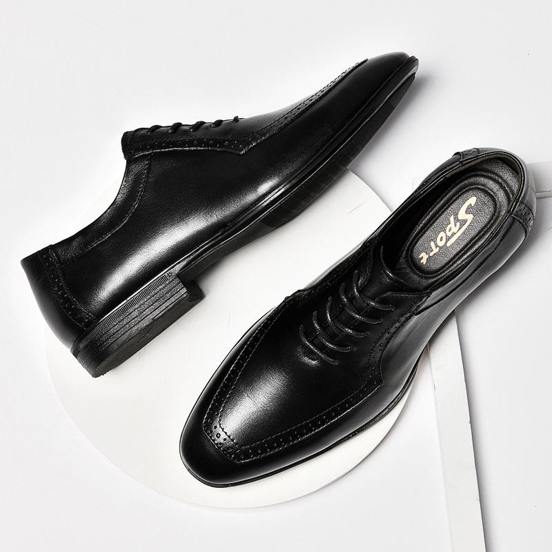 Luxusmarke Echtes Leder Mode Herren Business Kleider Slipper Oxford Atmungsaktiv Formell Hochzeitsschuhe Große Größe Britischer Stil