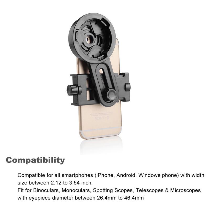 Adaptor universal multifuncțional pentru telefon mobil, pentru binocluri, telescop, lunetă, montare pe montură