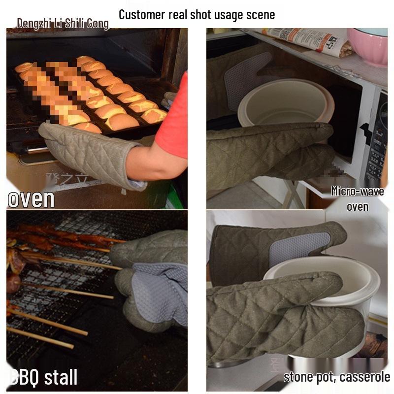 Hitzebeständige Anti-Rutsch-Silikon-Ofenhandschuhe bis 500 Grad