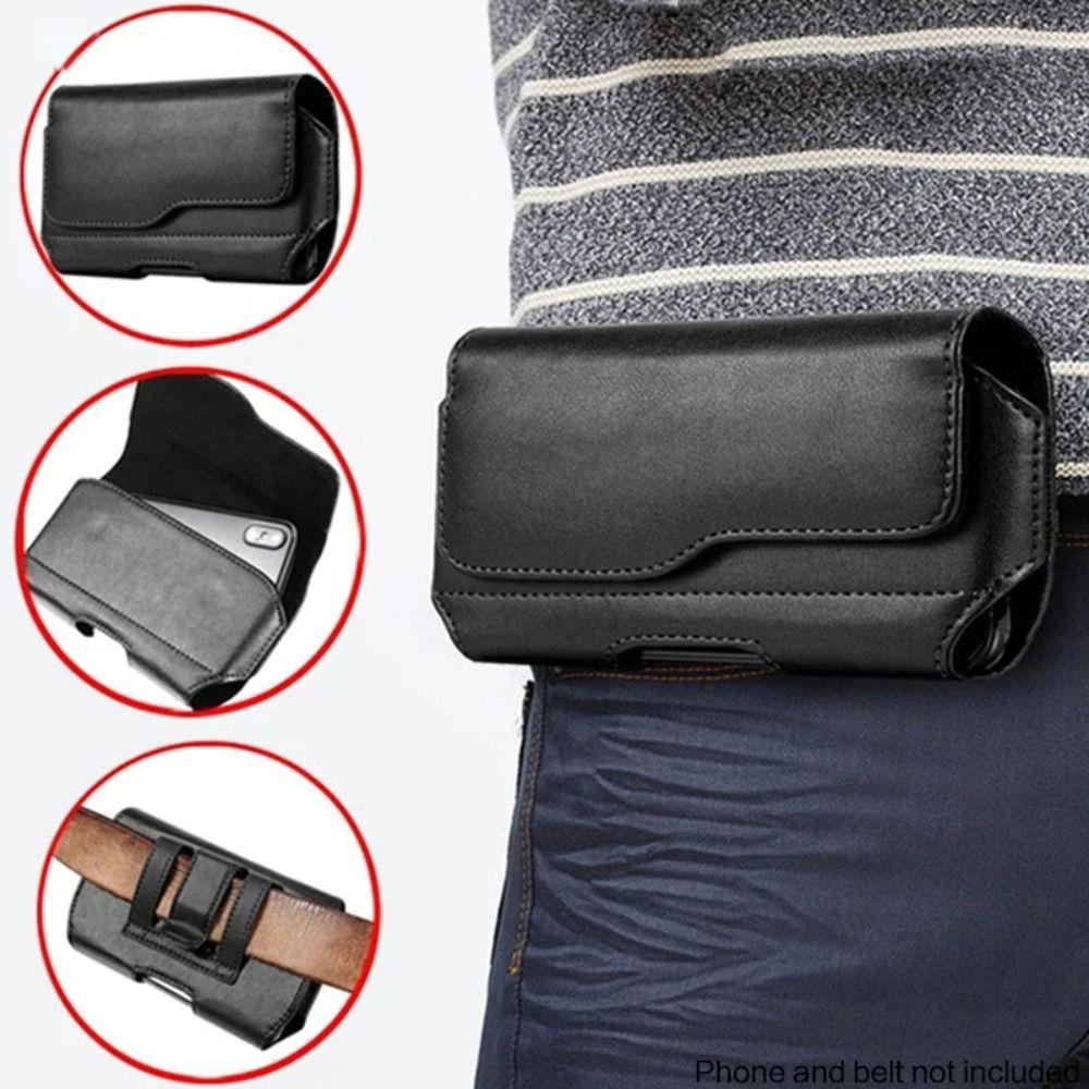 Moderne Handytasche Handyhalter Leder Gürtelclip Hüfttasche für 3,5-6,3 Zoll Mobiltelefone iphone /Samsung