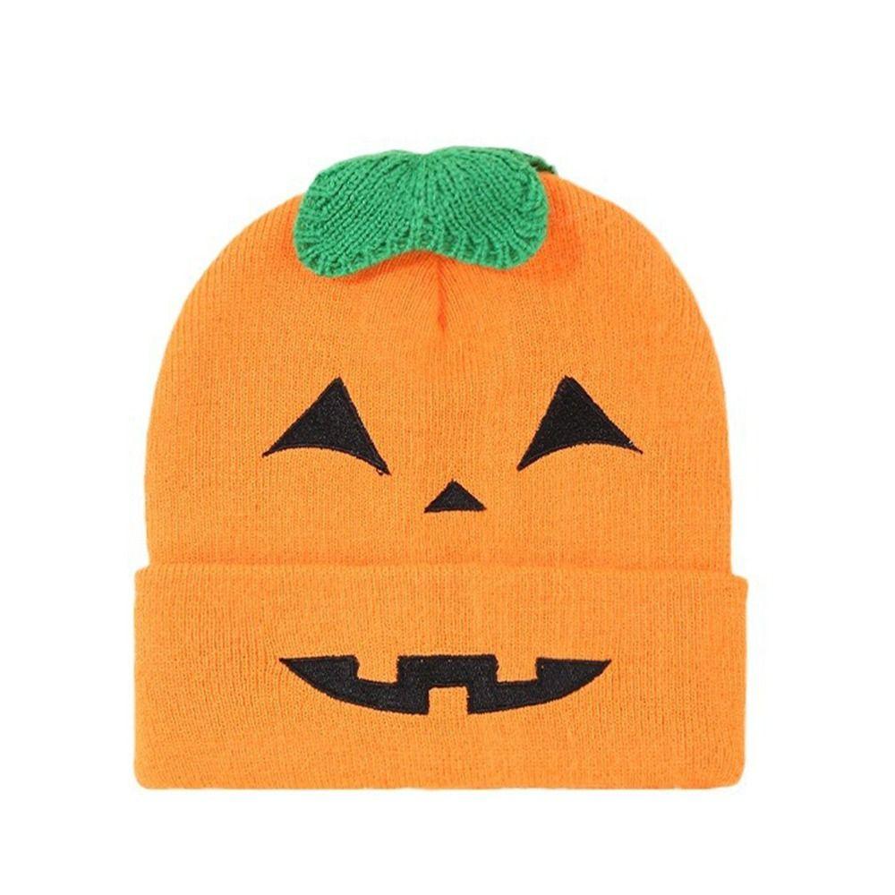 

Halloween Parent-children Beanies Winter Warm Berets Funny Pumpkin Ghost Hat for Child Adult Child