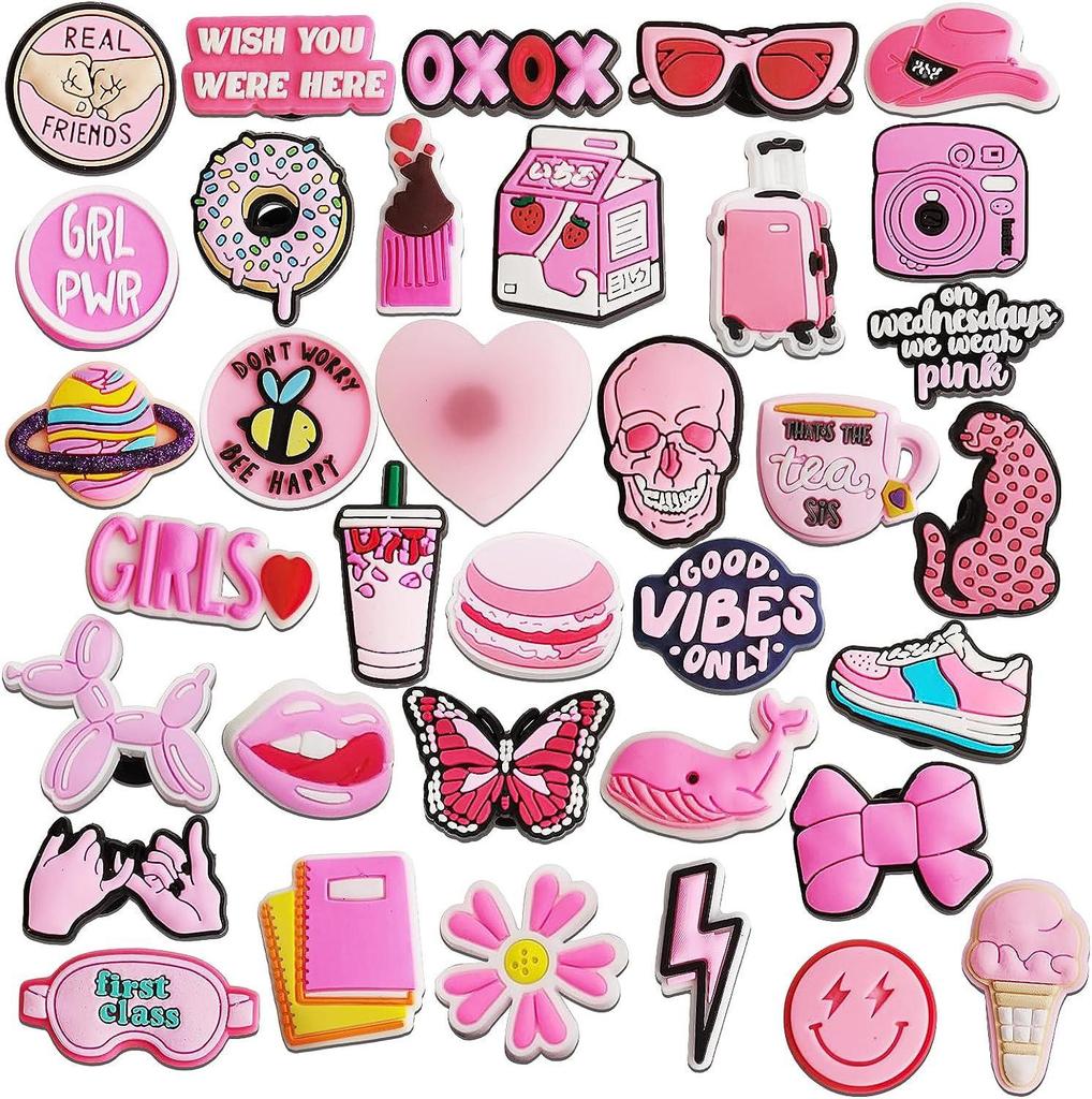 Pink Fresh Shoe Charms & Decorative Buckles DIY Accessories