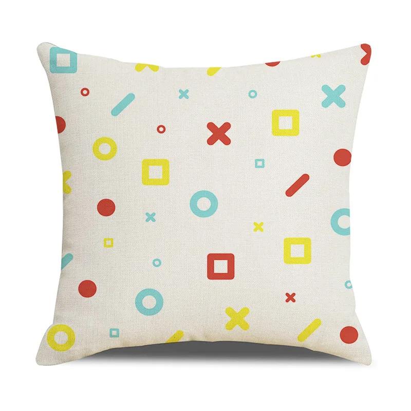 Memphis Inspired Pattern Plaid Cushion Cover for Home Sofa Chair Pillow  Mint Pink Throw