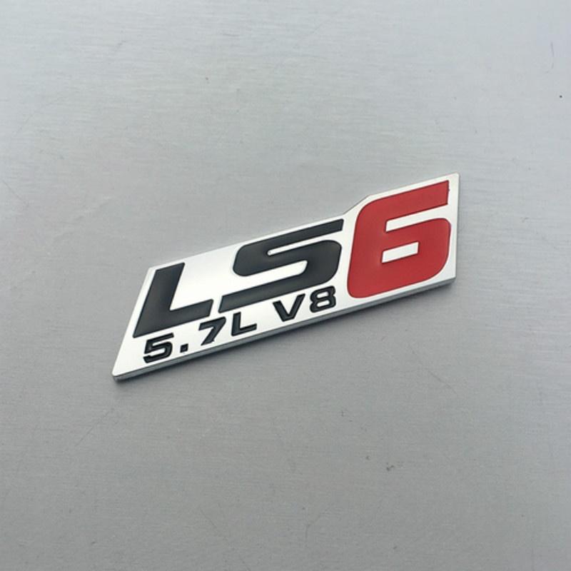 1 STÜCK 3D Metall Auto Emblem 5.0L 5.7L 6.0L 6.8L LS1 LS2 LS3 LS6 COYOTE V8 Karosserieabzeichen Kofferraumaufkleber Aufkleber Für Auto Logo