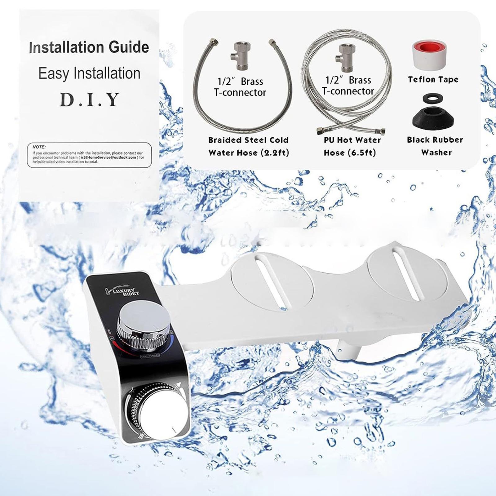 

Насадка для биде Ультратонкая насадка для сиденья унитаза Двойная насадка для биде Регулируемое давление воды Неэлектрический распылитель для задницы