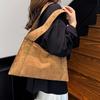 Women's Deerskin Tote with Metal Rivets - Spring/Summer 2025 Casual Shoulder Bag